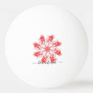 Balle De Ping Pong Be centered red mandala fractal