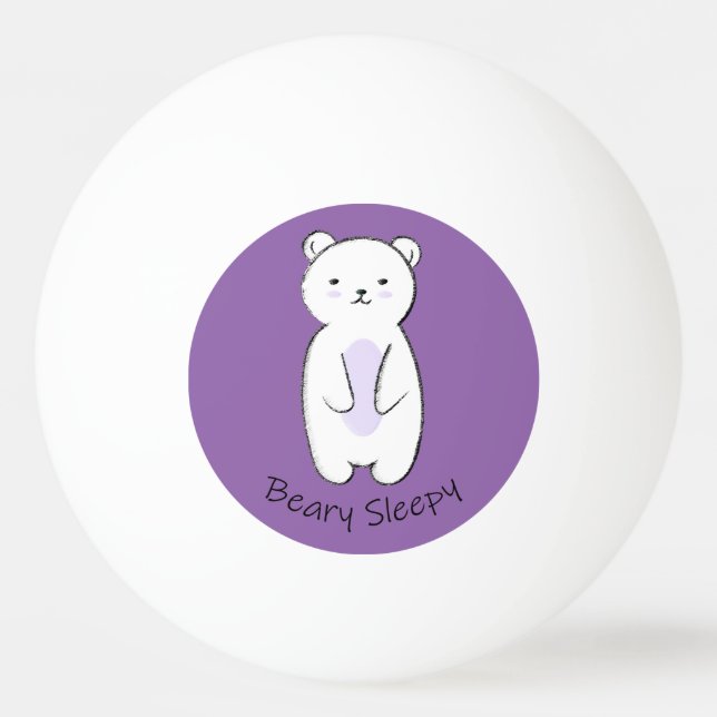Balle De Ping Pong Béary Sleepy Bear (Dos)