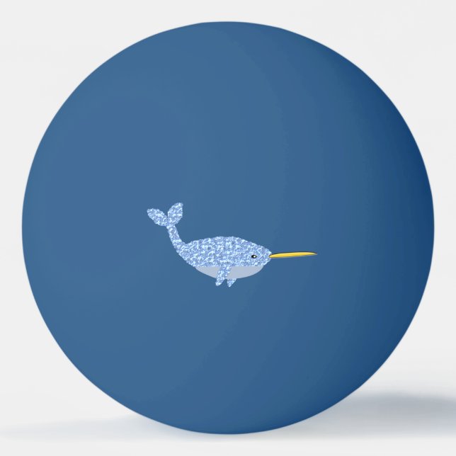 Balle De Ping Pong Bébé bleu mignon garçon Narwhal (Devant)