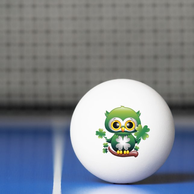 Balle De Ping Pong Bébé Hibou Mignon St Patrick Dessin Animé (Filet)