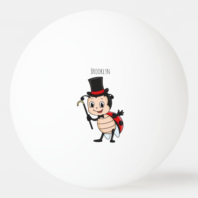 Balle De Ping Pong Bébé mignon avec chapeau et dessin animé de cravat (Devant)