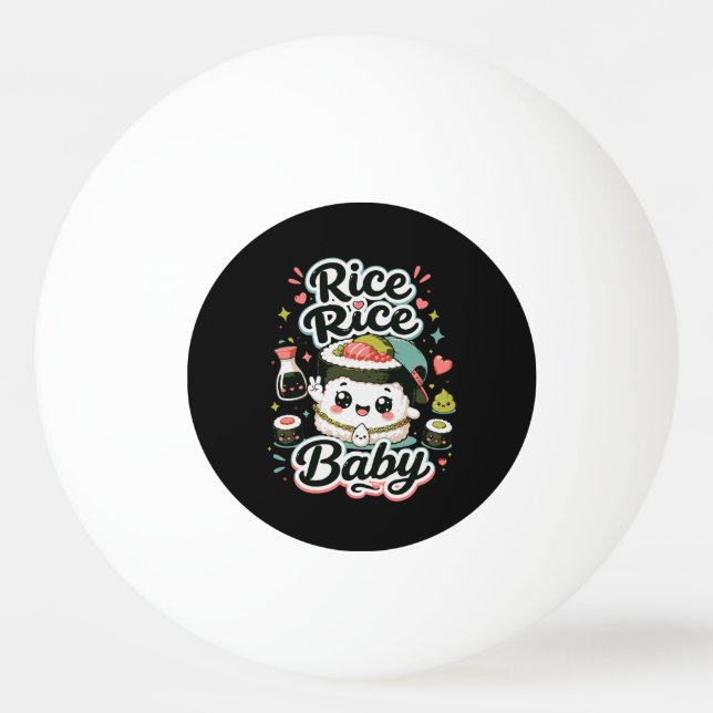 Balle De Ping Pong Bébé Riz Kawaii Sushi (Devant)