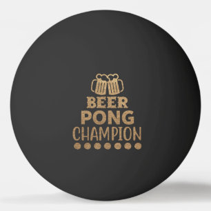 Balle De Ping Pong Beer Pong Champion Funny Texte Black Gold