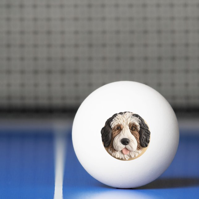 Balle De Ping Pong Bernedoodle Chien 3D inspiré (Filet)