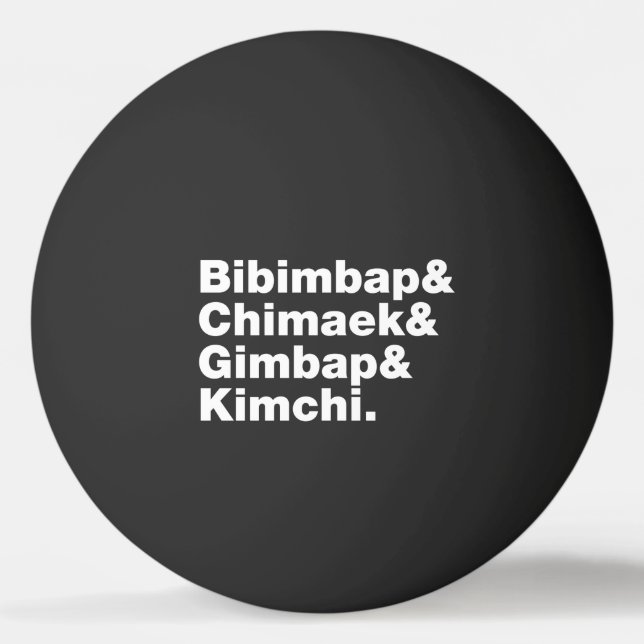 Balle De Ping Pong Bibimbap & Chimaek & Gimbap & Kimchi. Aliments cor (Devant)