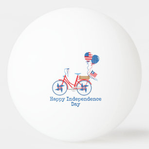 Balle De Ping Pong Bicyclette blanc et bleu 4 juillet blanc rouge