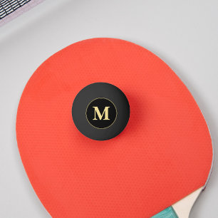 Balle De Ping Pong Bière de tennis de table Monogramme en or noir pe