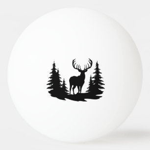 Balle De Ping Pong Big Buck Parmi Pine Trees Vector