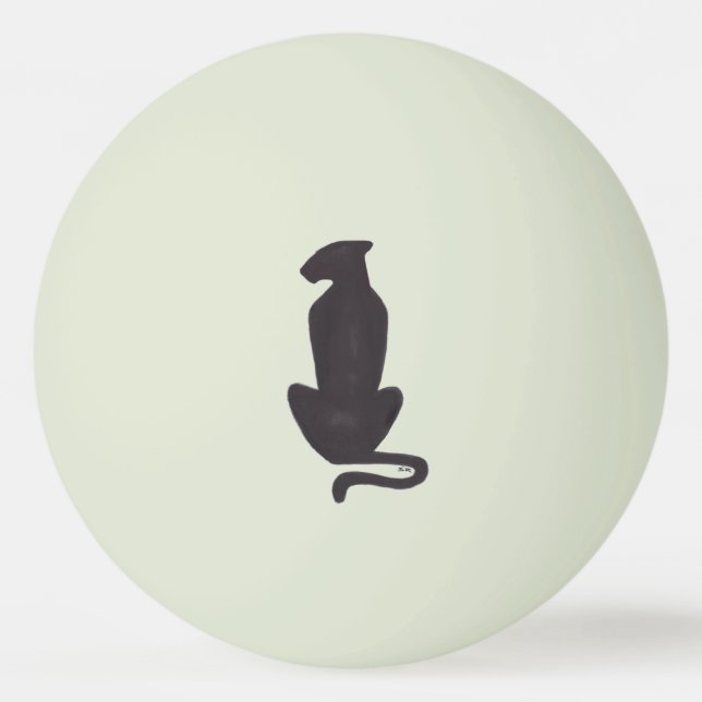 Balle De Ping Pong Black Cat Silhouette 1étoile gris brillant balle d (Devant)