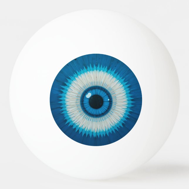 Balle De Ping Pong Bleu Artistique mal conception oeil (Devant)