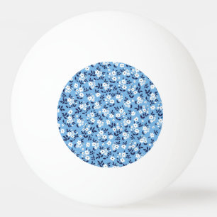 Balle De Ping Pong Bleu, Fleurs blanches : Vintage