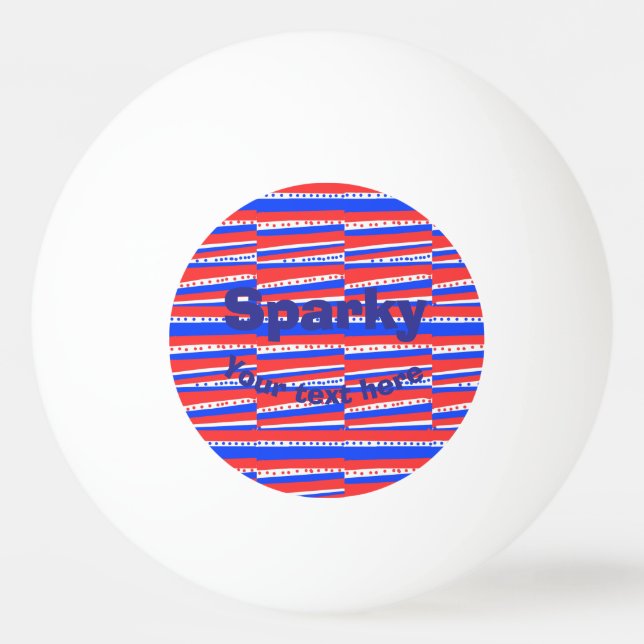 Balle De Ping Pong Bleu Rouge Bleu Bleu Bandes Ping Ping Ball (Devant)