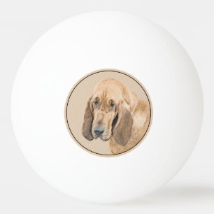 Balle De Ping Pong Bloodhound Peinture - Joli chien d'origine art