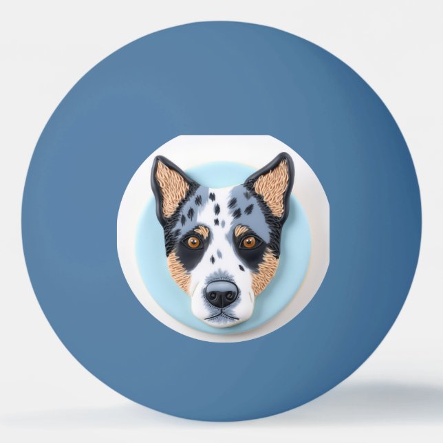Balle De Ping Pong Blue Heeler Chien 3D inspiré (Devant)