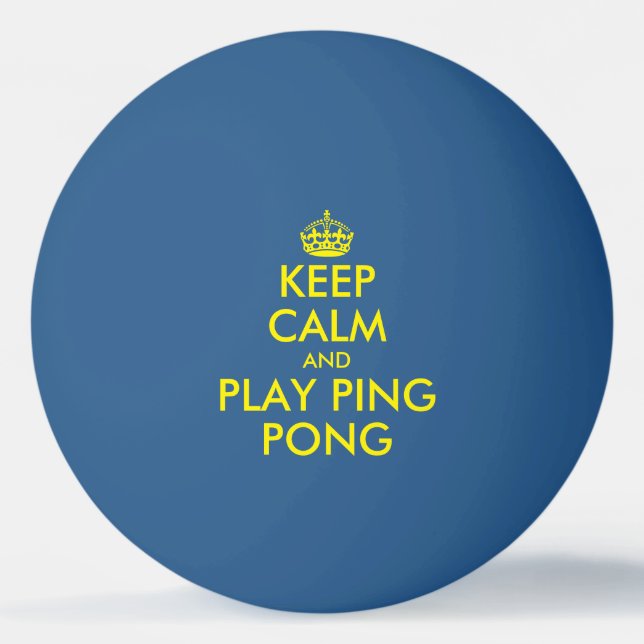 Balle De Ping Pong Blue jaune garder calme ping-pong ping-pong (Devant)
