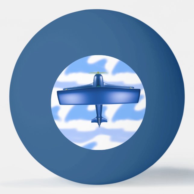 Balle De Ping Pong Blue Plane Aviation Sky Blue Clouds Ping Pong Ball (Devant)
