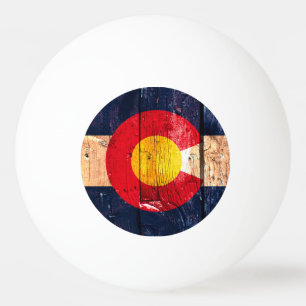 Balle De Ping Pong Bois rustique Colorado drapeau ping-pong ball