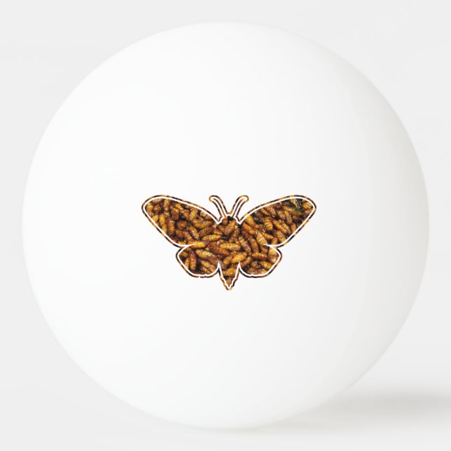 Balle De Ping Pong Bombyx Mori Silk Moth Cycle de vie Silhouette (Devant)