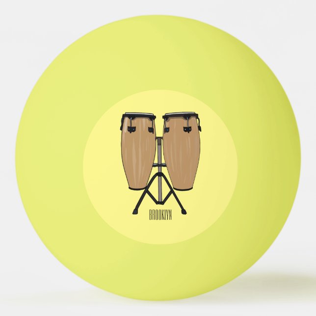 Balle De Ping Pong Bongo, dessin animé de batterie (Devant)