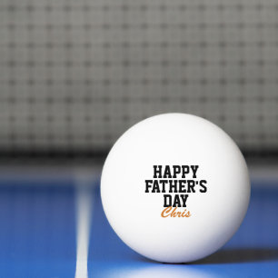 Balle De Ping Pong Bonne Fête des pères noir et orange Monogrammé