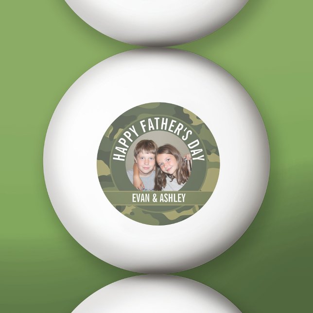 Balle De Ping Pong Bonne Fête des pères - Photo Camouflage Vert (Custom Ping Pong Balls)