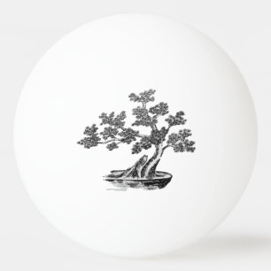 Balle De Ping Pong Bonsai - Style chinois - noir et blanc
