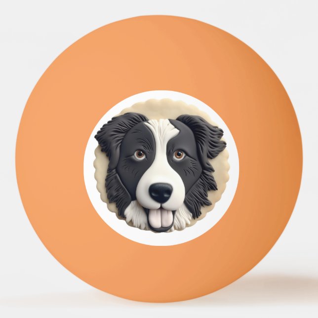 Balle De Ping Pong Bordure Collie Chien 3D inspiré (Devant)