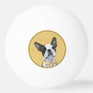 Balle De Ping Pong Boston Terrier Peinture - Cute Original Chien Art