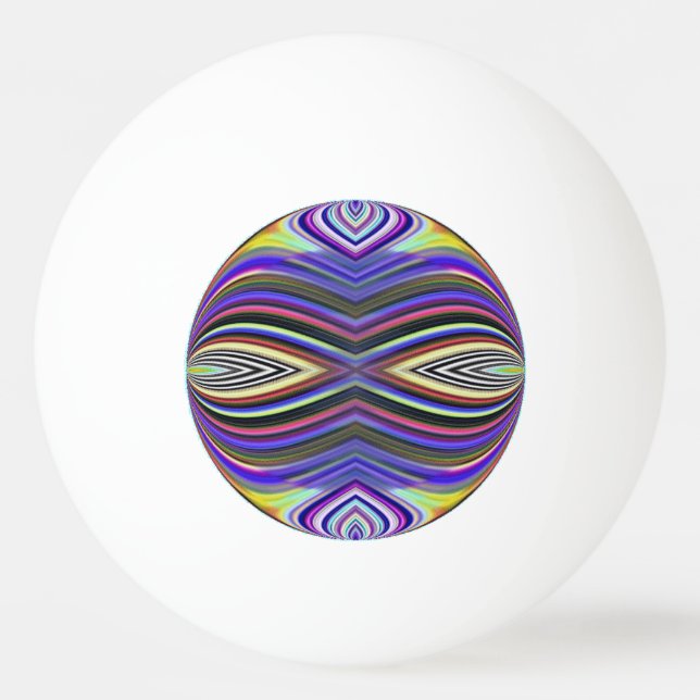 Balle De Ping Pong Boule de ping-pong - Abstraite fractale (Dos)