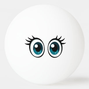 Balle De Ping Pong Boule de ping-pong avec les yeux féminins mignons 