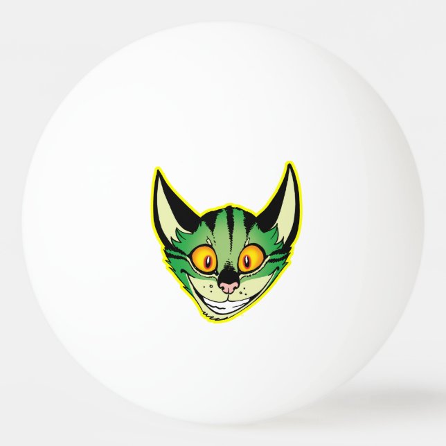 Balle De Ping Pong Boule de ping-pong de chat de dessin fluorescent (Devant)