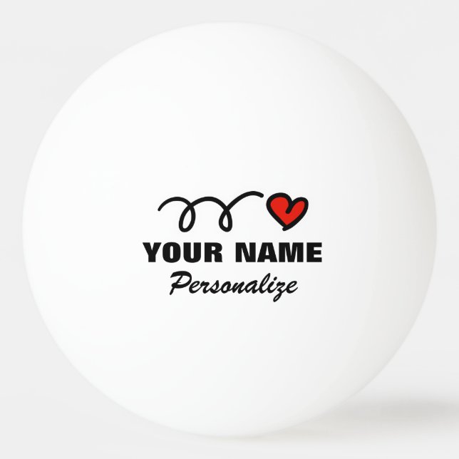 Balle De Ping Pong Boule de ping-pong de coeur personnalisée pour pin (Devant)
