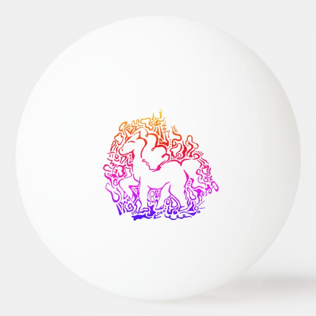 Balle De Ping Pong Boule de ping-pong de licorne (Devant)