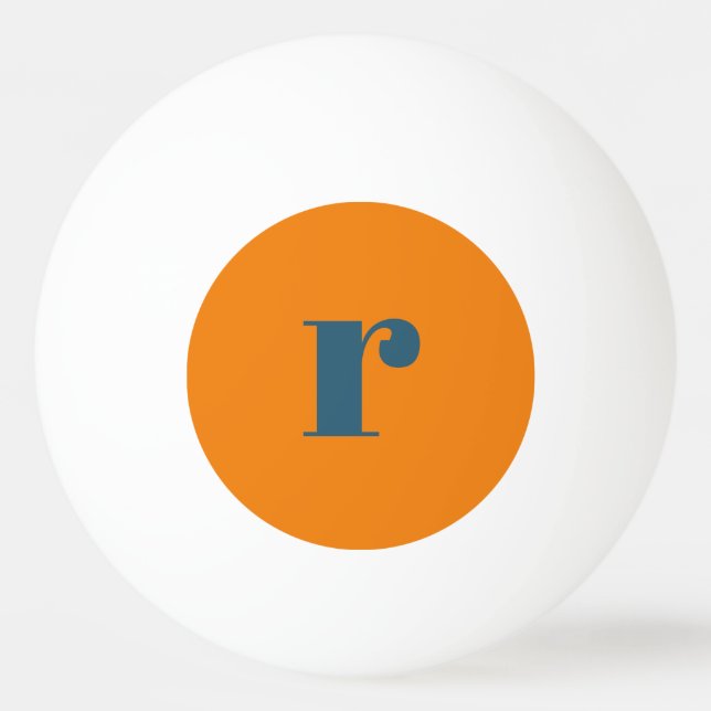 Balle De Ping Pong Boule de ping-pong de Monogramme orange bleu moder (Dos)