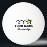Balle De Ping Pong Boule de ping-pong étoile personnalisée pour ping-<br><div class="desc">Des balles de ping-pong personnalisées pour jouer au ping-pong. Ajoutez un nom,  un devis ou un monogramme. Idée cadeau pour joueur et entraîneur sportif. Jeux pour hommes,  femmes et enfants. Conception du symbole de l'étoile.</div>