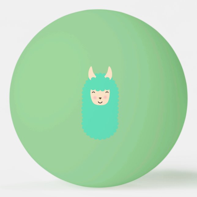 Balle De Ping Pong Boule de ping-pong heureuse de lama d'Emoji (lueur (Devant)