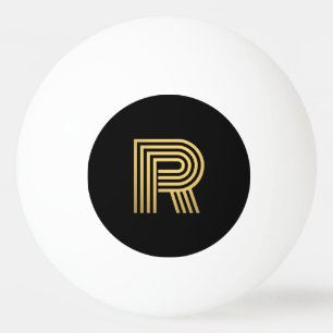 Balle De Ping Pong Boule de ping-pong Monogramme Or Moderne
