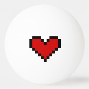 Balle De Ping Pong Boule de ping-pong rouge de coeur de pixel pour le