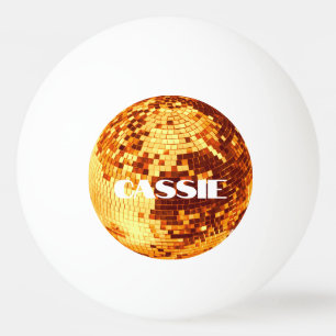 Balle De Ping Pong Boule disco rétro scintillement paillettes or anni