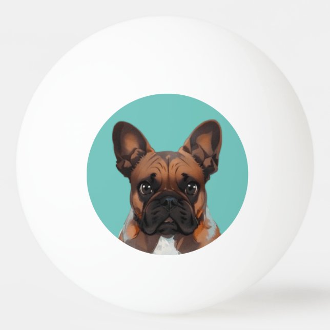 Balle De Ping Pong Bouledogue français cartoon (Devant)