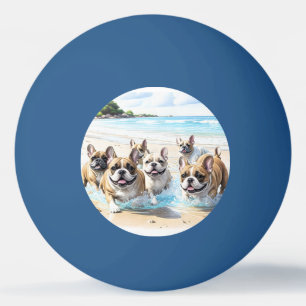 Balle De Ping Pong Bouledogues français French Bulldog troupe mer