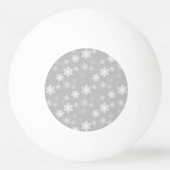 Balle De Ping Pong Bourrasques de neige blanches argentées de Noël (Devant)