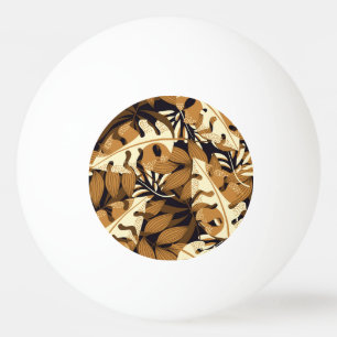 Balle De Ping Pong Bright Tropical Feuilles Dark Motif