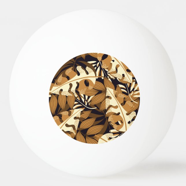 Balle De Ping Pong Bright Tropical Feuilles Dark Motif (Devant)