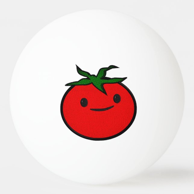 Balle De Ping Pong Broderie Faux mignonne Tomate d'impression (Devant)