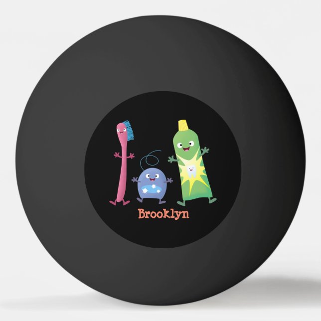 Balle De Ping Pong Brosse à dents mignonne dentifrice dentaire soie d (Devant)