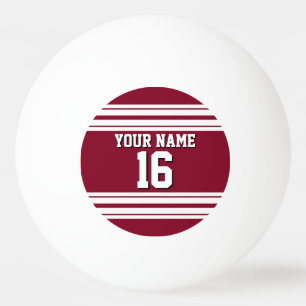 Balle De Ping Pong Burgundy White Team Jersey Custom