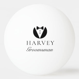Balle De Ping Pong Cadeau de garçon d'honneur Cravate simple minimale