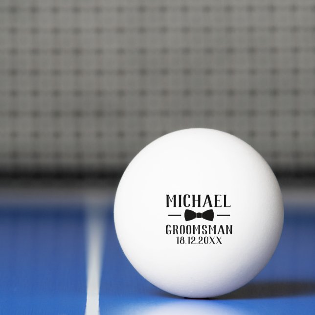 Balle De Ping Pong Cadeau de mariage pour garçon d'honneur avec nom e (Filet)