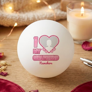 Balle De Ping Pong Cadeau personnalisé Je t'aime ma copine – Ajouter 
